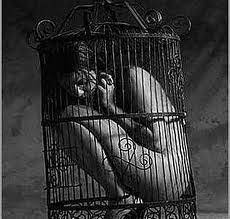 donna in gabbia
